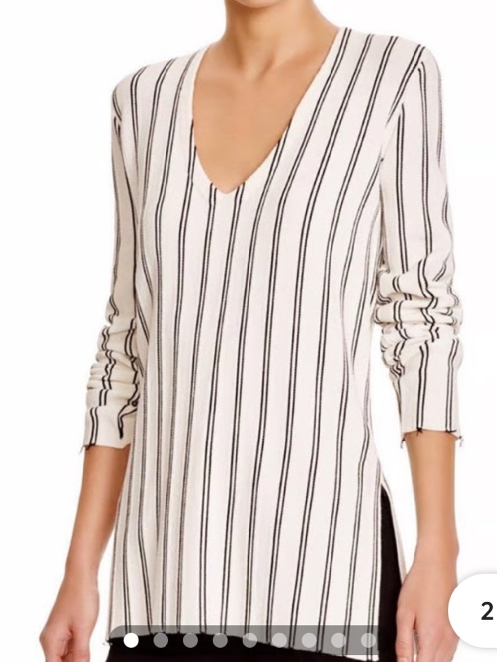 Theory haydren prosecco stripe sweater medium